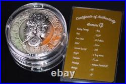 2024 Niue Gemini 5 oz Silver Antiqued Glow in the Dark UV Enamel Coin