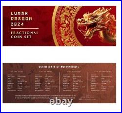 2024 Niue Lunar YEAR of DRAGON. 999 Silver Proof Fractional Box Set LOW MINTAGE