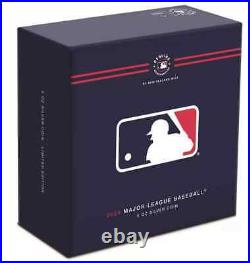 2024 Niue MLB Logo Baseball 5 oz Silver Colorized Proof Coin with Mintage of 200