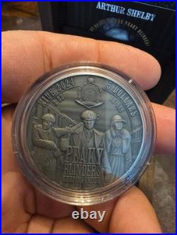 2024 Niue Peaky Blinders Arthur Shelby 2 oz Silver High Relief Black Proof Coin
