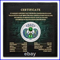 2024 Niue Silver Malachite Scarabaeus Proof (with Box & COA)