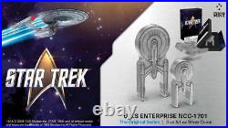 2024 Niue Star Trek U. S. S Enterprise NCC-1701 3oz Silver Antiqued Coin