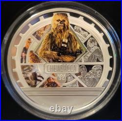 2024 Niue Star Wars Chewbacca 3 oz. 999 Silver Colorized Coin In Box COA