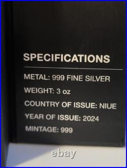 2024 Niue Star Wars Chewbacca 3 oz. 999 Silver Colorized Coin In Box COA