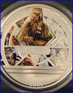 2024 Niue Star Wars Chewbacca 3 oz. 999 Silver Colorized Coin In Box COA