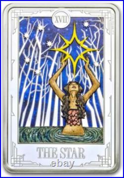 2024 Niue TAROT Card XVII THE STAR 1 oz. 999 Silver Colorized Proof Coin