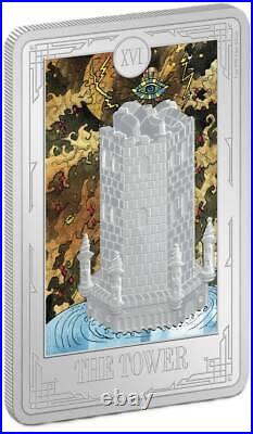 2024 Niue Tarot Card XVI. The Tower 1 oz Silver Colorized Proof Coin