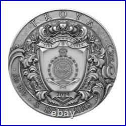 2024 Niue Troya 2 oz Antiqued Silver and Gilded Mintage of only 500 2024 Niue Troya 2 oz Antiqued Silver and Gilded Mintage of only 500