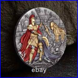 2024 Niue Troya 2 oz Antiqued Silver and Gilded Mintage of only 500 2024 Niue Troya 2 oz Antiqued Silver and Gilded Mintage of only 500
