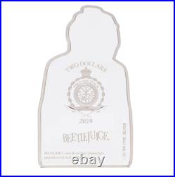 2024 Niue Warner Bros Beetlejuice 1 oz Silver Colorized Proof Coin Mintage 1000