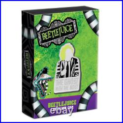2024 Niue Warner Bros Beetlejuice 1 oz Silver Colorized Proof Coin Mintage 1000