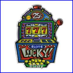 2024 Pamp Suisse Burton Morris Lucky 7's Slot Machine 1 oz Colorized Silver Coin