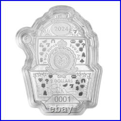 2024 Pamp Suisse Burton Morris Lucky 7's Slot Machine 1 oz Colorized Silver Coin