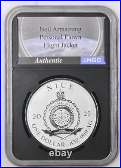 2025 $1 Niue Reverse Proof 1oz Silver Apollo 11 Neil Armstrong Jacket NGCX PF 10 2025 $1 Niue Reverse Proof 1oz Silver Apollo 11 Neil Armstrong Jacket NGCX PF 10