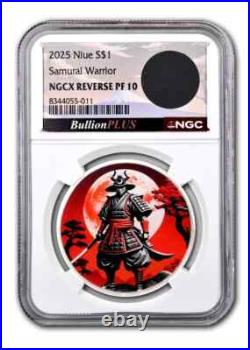 2025 $1 Niue Samurai Warrior 1 oz NGCX REVERSE PF 10 Kimono Jacket in Slab 2025 $1 Niue Samurai Warrior 1 oz NGCX REVERSE PF 10 Kimono Jacket in Slab