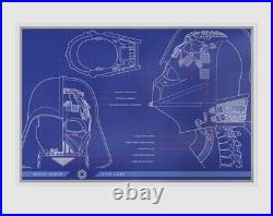 2025 1 Oz. 999 Silver Agoro Star Wars Darth Vader Helmet Blueprint Large Foil