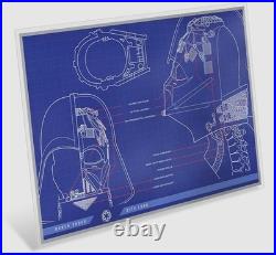 2025 1 Oz. 999 Silver Agoro Star Wars Darth Vader Helmet Blueprint Large Foil 2025 1 Oz. 999 Silver Agoro Star Wars Darth Vader Helmet Blueprint Large Foil