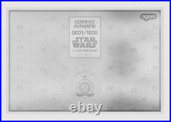 2025 1 Oz. 999 Silver Agoro Star Wars Darth Vader Helmet Blueprint Large Foil