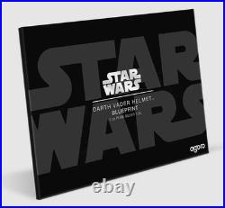 2025 1 Oz. 999 Silver Agoro Star Wars Darth Vader Helmet Blueprint Large Foil