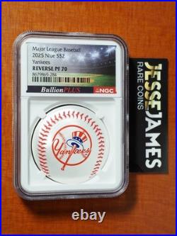 2025 $2 Niue Silver Yankees Baseball Curved Coin Ngc Reverse Pf70 Mlb Licensed 2025 $2 Niue Silver Yankees Baseball Curved Coin Ngc Reverse Pf70 Mlb Licensed