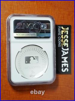 2025 $2 Niue Silver Yankees Baseball Curved Coin Ngc Reverse Pf70 Mlb Licensed