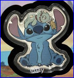 2025 AGORO DISNEY STITCH & SCRUMP OHANA 1 oz. 999 COLORIZED SILVER LE /626 NEW