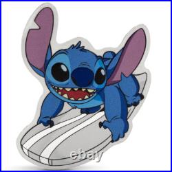 2025 Agoro Niue Disney Stitch Surf's Up 1 oz Silver Colorized Proof Coin 2025 Agoro Niue Disney Stitch Surf's Up 1 oz Silver Colorized Proof Coin