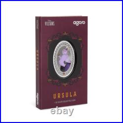 2025 Agoro Niue Disney Villains Ursula 1 oz Silver Colorized Proof Coin 2025 Agoro Niue Disney Villains Ursula 1 oz Silver Colorized Proof Coin