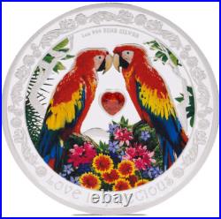 2025 Agoro Niue Love is Precious Macaw 1 oz Silver Colorized Proof Coin 2025 Agoro Niue Love is Precious Macaw 1 oz Silver Colorized Proof Coin
