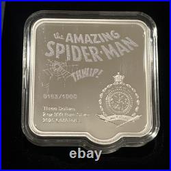 2025 Agoro Niue Marvel Smash Series Spiderman-Thwip 2 oz Colorized Silver Coin