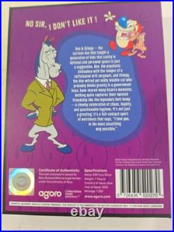 2025 Agoro Niue Ren and Stimpy Butt Bump 1 oz Silver Proof Coin WithBox #107/1000
