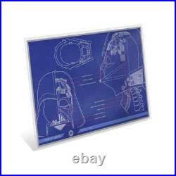 2025 Agoro Star Wars Darth Vader Helmet Blueprint 1 oz Silver Foil 2025 Agoro Star Wars Darth Vader Helmet Blueprint 1 oz Silver Foil
