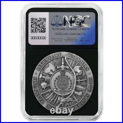 2025 Miyamoto Musashi 2 oz High Relief Silver Antiqued & Gold Gilded NGC