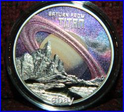 2025 NIUE $1 SATURN FROM TITAN COLORIZED 1 OZ SILVER COIN WithBOX ONLY 999 MINTED