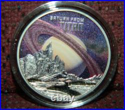 2025 NIUE $1 SATURN FROM TITAN COLORIZED 1 OZ SILVER COIN WithBOX ONLY 999 MINTED