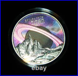 2025 NIUE $1 SATURN FROM TITAN COLORIZED 1 OZ SILVER COIN WithBOX ONLY 999 MINTED