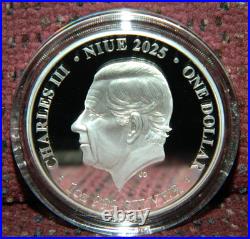 2025 NIUE $1 SATURN FROM TITAN COLORIZED 1 OZ SILVER COIN WithBOX ONLY 999 MINTED
