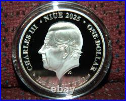 2025 NIUE $1 SATURN FROM TITAN COLORIZED 1 OZ SILVER COIN WithBOX ONLY 999 MINTED