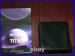 2025 NIUE $1 SATURN FROM TITAN COLORIZED 1 OZ SILVER COIN WithBOX ONLY 999 MINTED
