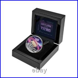 2025 NIUE $1 SATURN FROM TITAN COLORIZED 1 OZ SILVER COIN WithBOX ONLY 999 MINTED