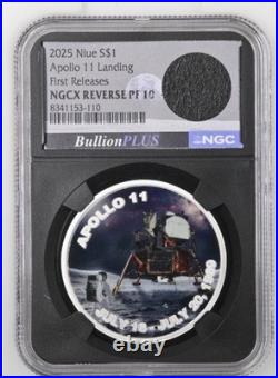 2025 Niue $1 Apollo 11 Landing 1 oz. 999 Silver NGCX Reverse PF10 First Release