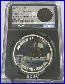 2025 Niue $1 Apollo 11 Landing 1 oz. 999 Silver NGCX Reverse PF10 First Release