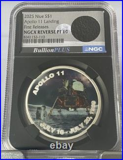 2025 Niue $1 Apollo 11 Landing 1 oz. 999 Silver NGCX Reverse PF10 First Release