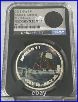 2025 Niue $1 Apollo 11 Landing 1 oz. 999 Silver NGCX Reverse PF10 First Release