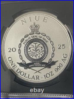 2025 Niue $1 Apollo 11 Landing 1 oz. 999 Silver NGCX Reverse PF10 First Release