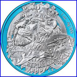 2025 Niue 1 Ounce Silver $2 Czech Lion Space Blue OGP COA STOCK