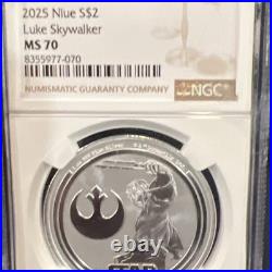2025 Niue 1 Oz $2 Star Wars Luke Skywalker Ngc Ms70