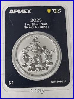 2025 Niue 1 oz. 999 Fine Silver In TEP $2 Disney Mickey And Friends