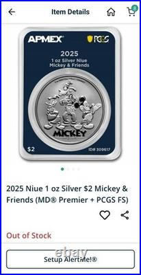 2025 Niue 1 oz. 999 Fine Silver In TEP $2 Disney Mickey And Friends