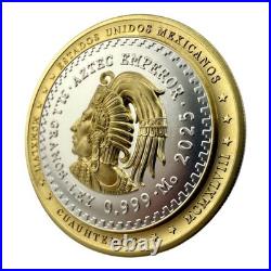 2025 Niue 1 oz Silver with Selective Gold Gild Aztec Emperor CUAUHTÉMOC